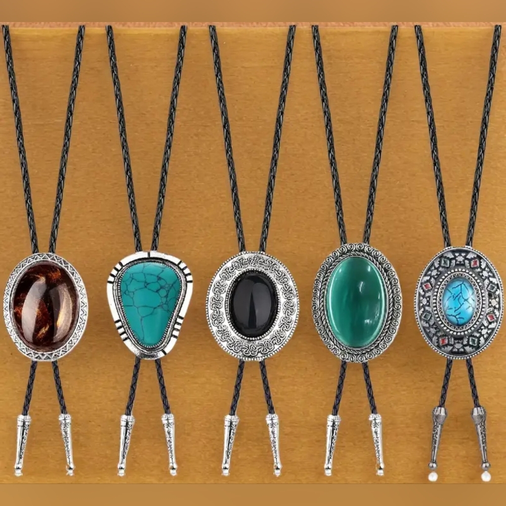 New Set of 5 Western style Bolo ties